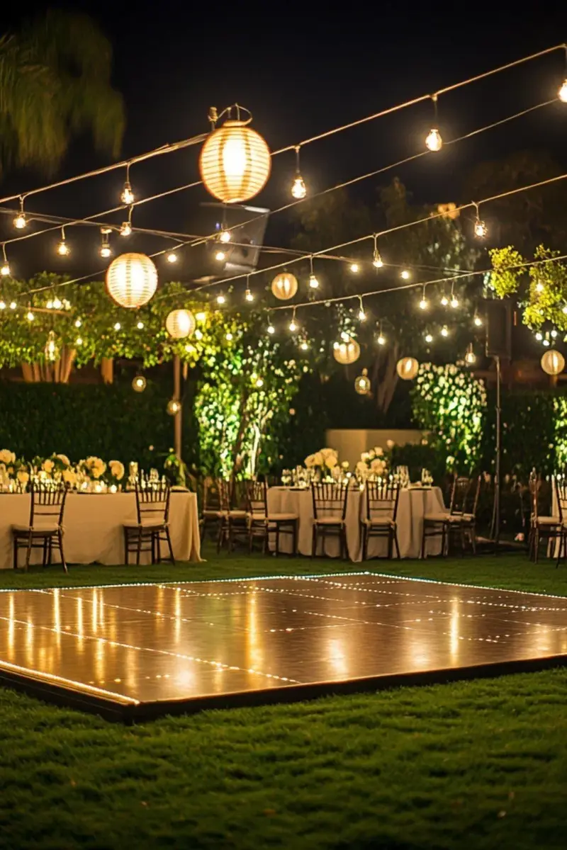 Winter bonfire party at a farmhouse in Delhi NCR with lawn seating and string lights